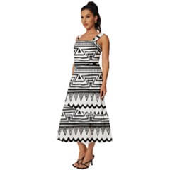 Square Neckline Tiered Midi Dress 