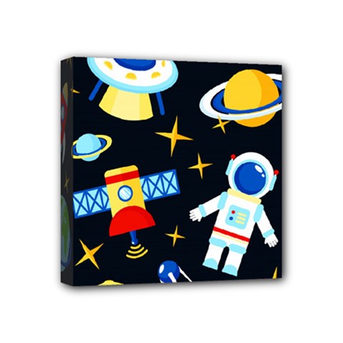 Space Seamless Pattern Mini Canvas 4  x 4  (Stretched) from ArtsNow.com