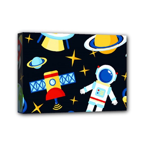 Space Seamless Pattern Mini Canvas 7  x 5  (Stretched) from ArtsNow.com