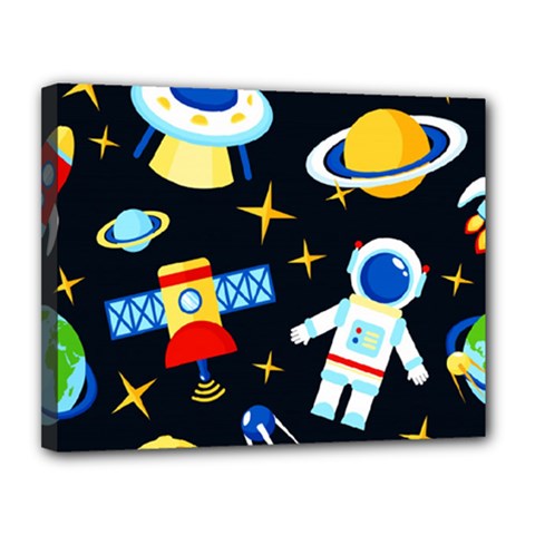 Space Seamless Pattern Canvas 14  x 11  (Stretched) from ArtsNow.com