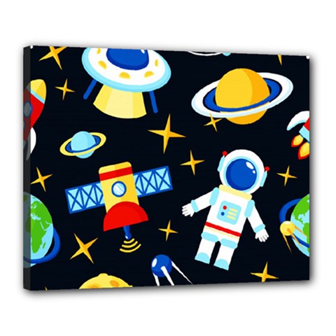Space Seamless Pattern Canvas 20  x 16  (Stretched) from ArtsNow.com