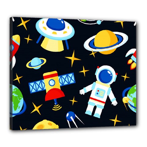 Space Seamless Pattern Canvas 24  x 20  (Stretched) from ArtsNow.com