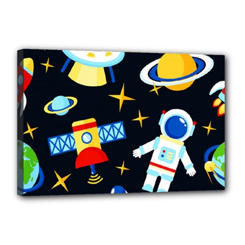 Space Seamless Pattern Canvas 18  x 12  (Stretched) from ArtsNow.com