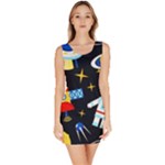 Space Seamless Pattern Bodycon Dress