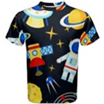 Space Seamless Pattern Men s Cotton Tee