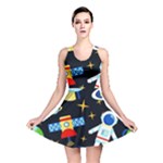 Space Seamless Pattern Reversible Skater Dress