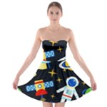 Space Seamless Pattern Strapless Bra Top Dress