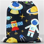 Space Seamless Pattern Drawstring Bag (Large)