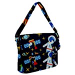 Space Seamless Pattern Buckle Messenger Bag