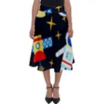 Space Seamless Pattern Perfect Length Midi Skirt