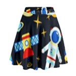 Space Seamless Pattern High Waist Skirt