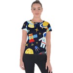 Space Seamless Pattern Short Sleeve Sports Top 