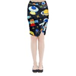 Space Seamless Pattern Midi Wrap Pencil Skirt
