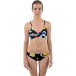 Space Seamless Pattern Wrap Around Bikini Set