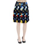 Space Seamless Pattern Pleated Skirt