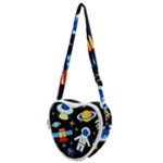 Space Seamless Pattern Heart Shoulder Bag