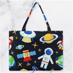 Space Seamless Pattern Zipper Medium Tote Bag