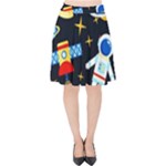 Space Seamless Pattern Velvet High Waist Skirt