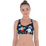 Space Seamless Pattern Cross String Back Sports Bra