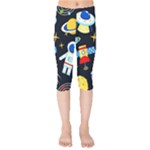 Space Seamless Pattern Kids  Capri Leggings 