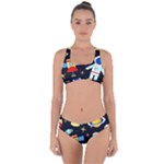 Space Seamless Pattern Criss Cross Bikini Set