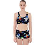 Space Seamless Pattern Work It Out Gym Set