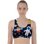 Space Seamless Pattern Back Weave Sports Bra