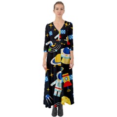 Button Up Boho Maxi Dress 