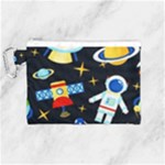 Space Seamless Pattern Canvas Cosmetic Bag (Medium)