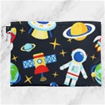 Space Seamless Pattern Canvas Cosmetic Bag (XXL)