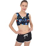 Space Seamless Pattern V-Back Sports Bra