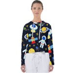 Space Seamless Pattern Women s Slouchy Sweat