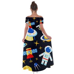 Off Shoulder Open Front Chiffon Dress 