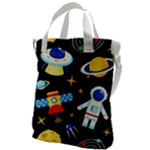 Space Seamless Pattern Canvas Messenger Bag