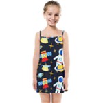 Space Seamless Pattern Kids  Summer Sun Dress