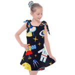 Space Seamless Pattern Kids  Tie Up Tunic Dress