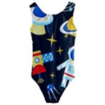 Space Seamless Pattern Kids  Cut-Out Back One Piece Swimsuit