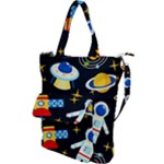 Space Seamless Pattern Shoulder Tote Bag