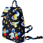 Space Seamless Pattern Buckle Everyday Backpack