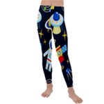 Space Seamless Pattern Kids  Lightweight Velour Leggings