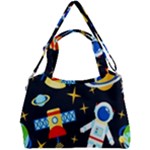 Space Seamless Pattern Double Compartment Shoulder Bag