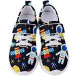 Space Seamless Pattern Women s Velcro Strap Shoes