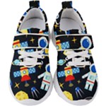 Space Seamless Pattern Kids  Velcro Strap Shoes