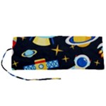 Space Seamless Pattern Roll Up Canvas Pencil Holder (S)