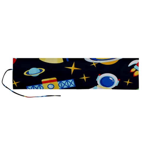 Space Seamless Pattern Roll Up Canvas Pencil Holder (L) from ArtsNow.com