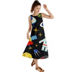 Space Seamless Pattern Summer Maxi Dress