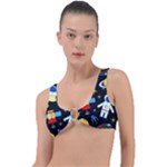 Space Seamless Pattern Ring Detail Bikini Top