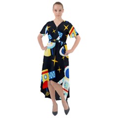 Front Wrap High Low Dress 