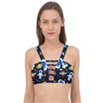 Space Seamless Pattern Cage Up Bikini Top