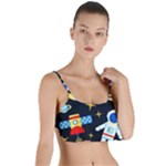 Space Seamless Pattern Layered Top Bikini Top 